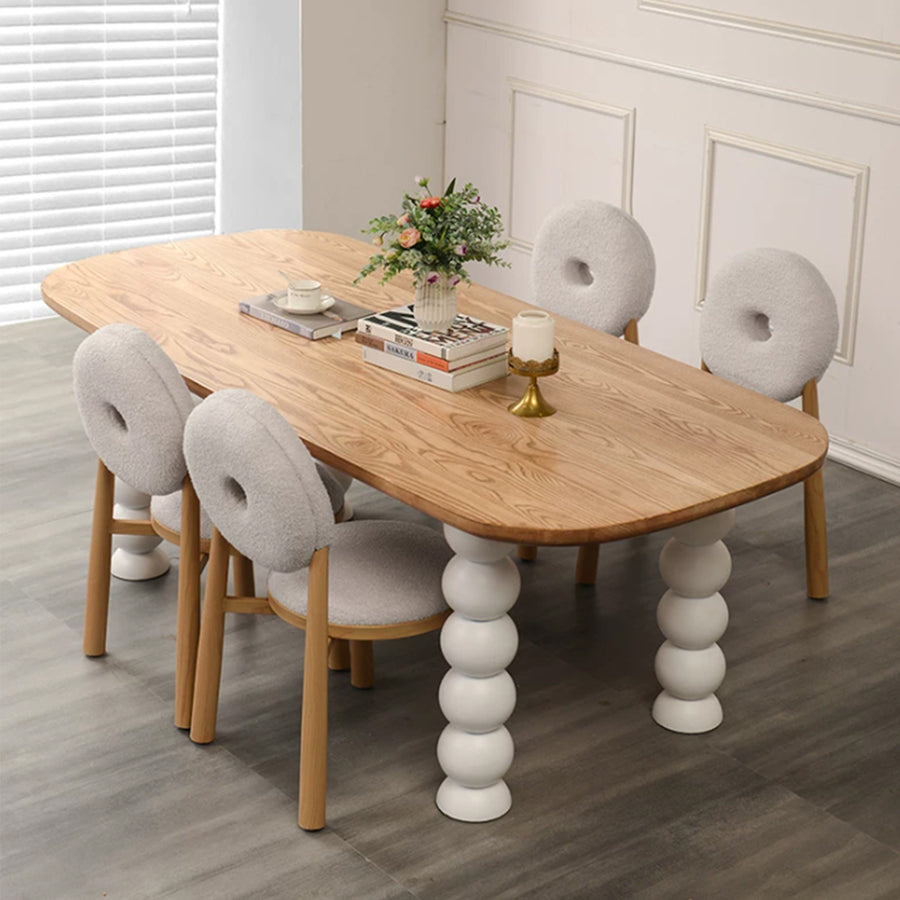 MAS-4170  Masdio Japandi Solid Wood Dining Table Masdio