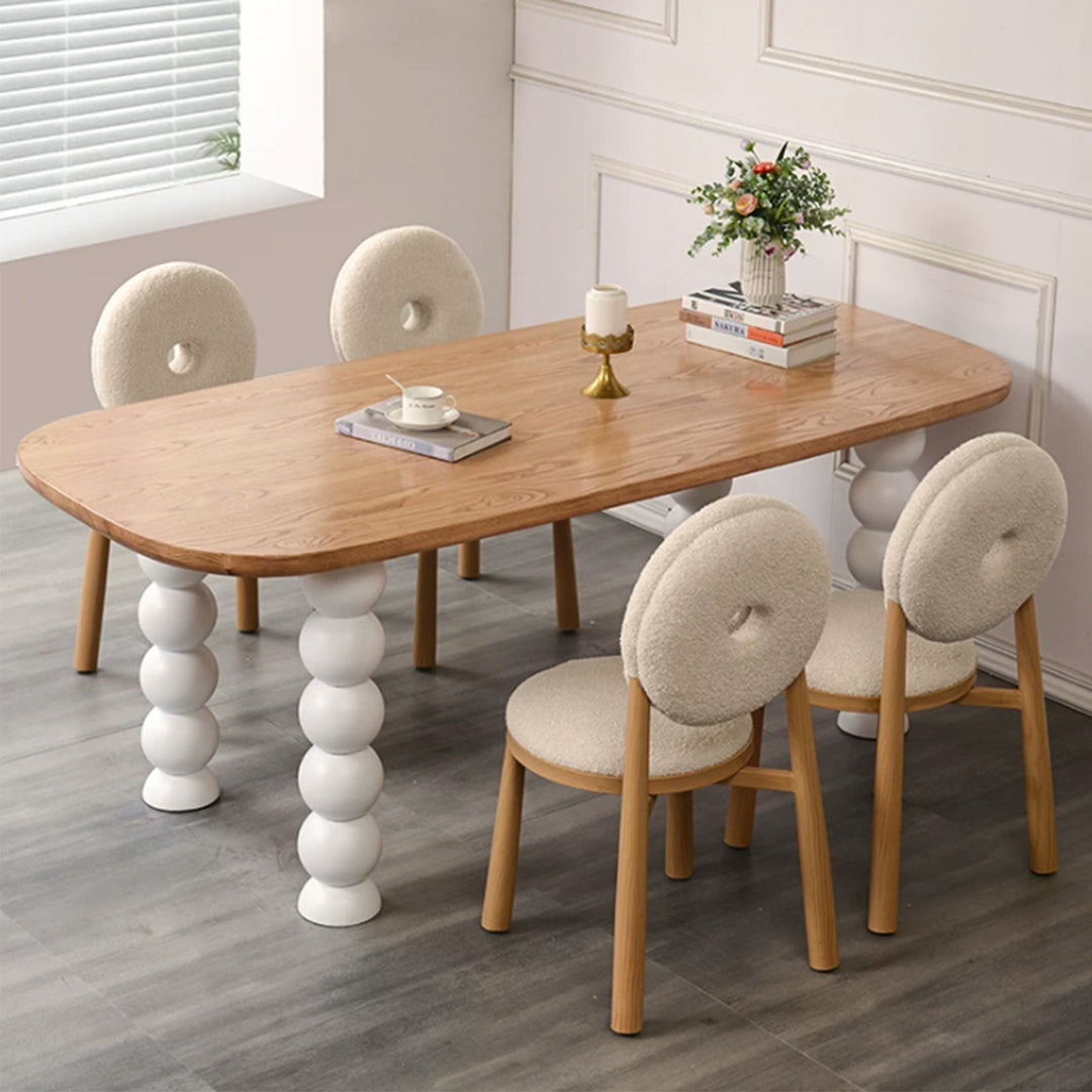 MAS-4170  Masdio Japandi Solid Wood Dining Table Masdio