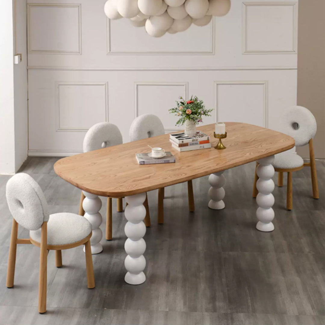 MAS-4170  Masdio Japandi Solid Wood Dining Table Masdio
