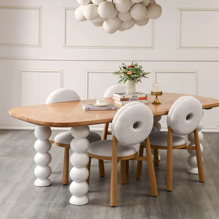 MAS-4170  Masdio Japandi Solid Wood Dining Table Masdio