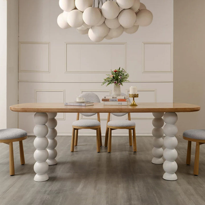 MAS-4170  Masdio Japandi Solid Wood Dining Table Masdio