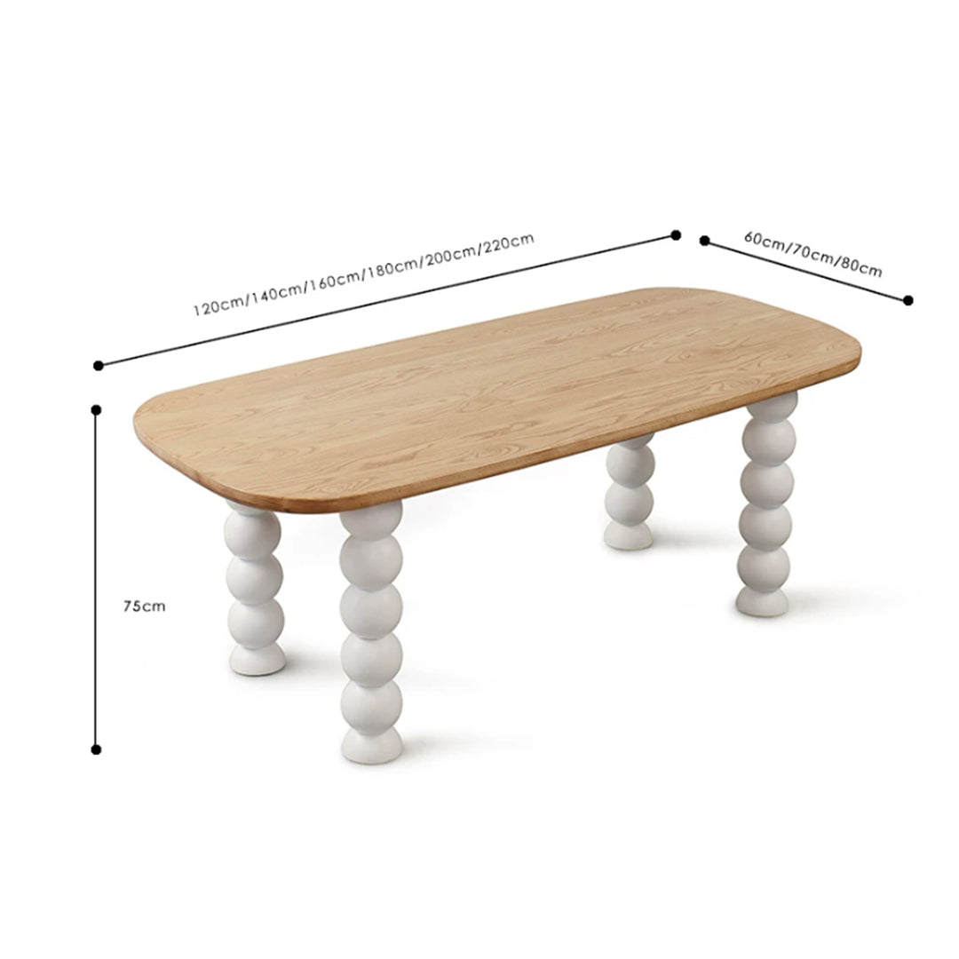 MAS-4170  Masdio Japandi Solid Wood Dining Table Masdio