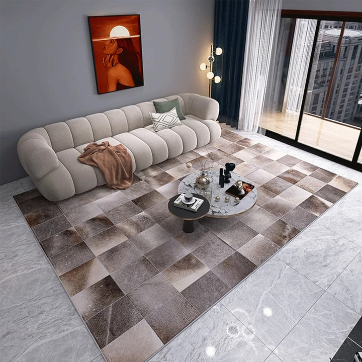 Masdio Modern Cowhide Leather Rug