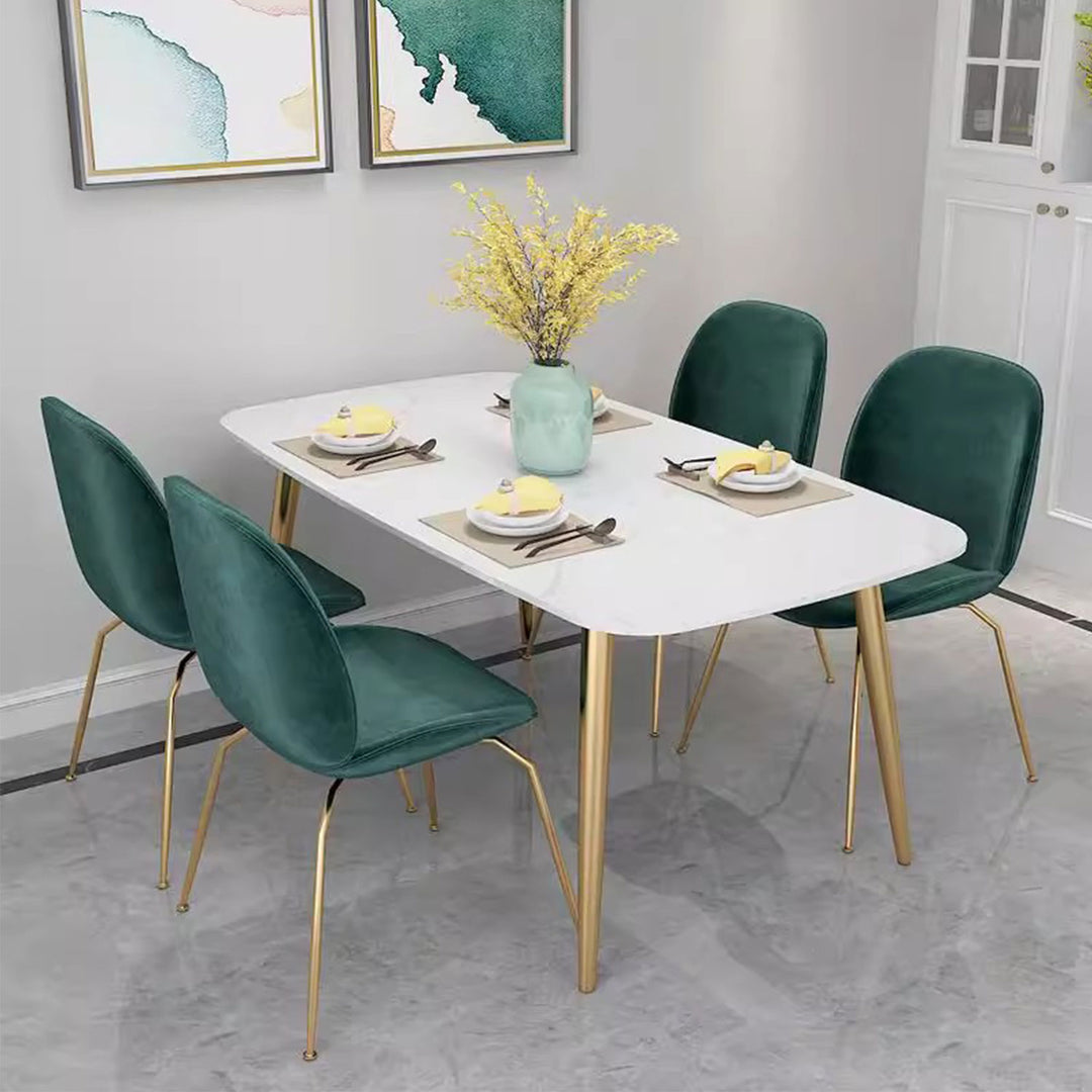 MAS-1380 Masdio Modern Minimalist Marble Gold Dining Table Masdio