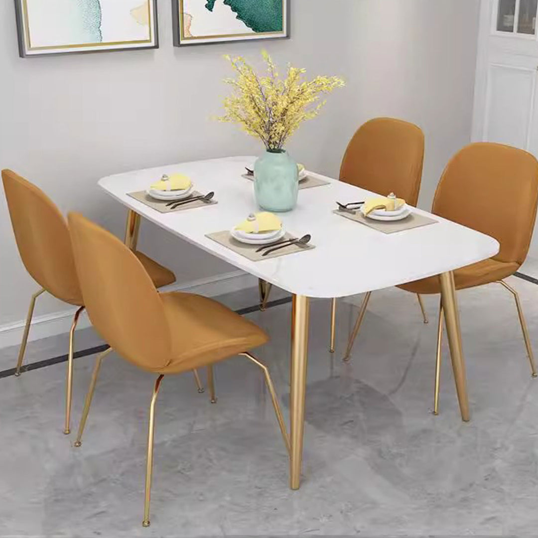 MAS-1380 Masdio Modern Minimalist Marble Gold Dining Table Masdio