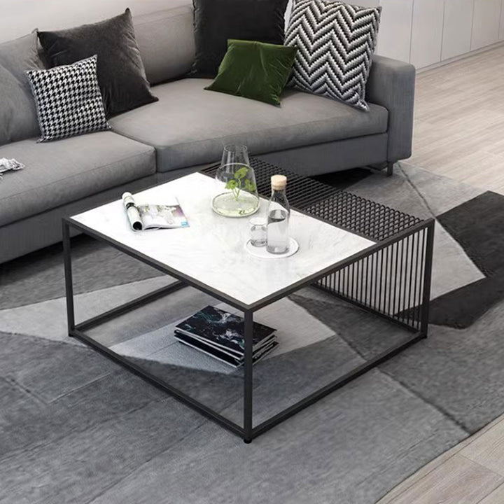 MAS-1389 Masdio Minimalist Marble Metal Frame Coffee Table Masdio