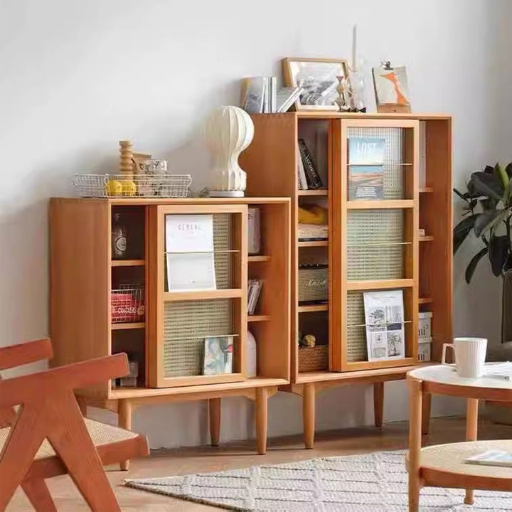 Modern Solid Wood Sideboard with Unique Door Design