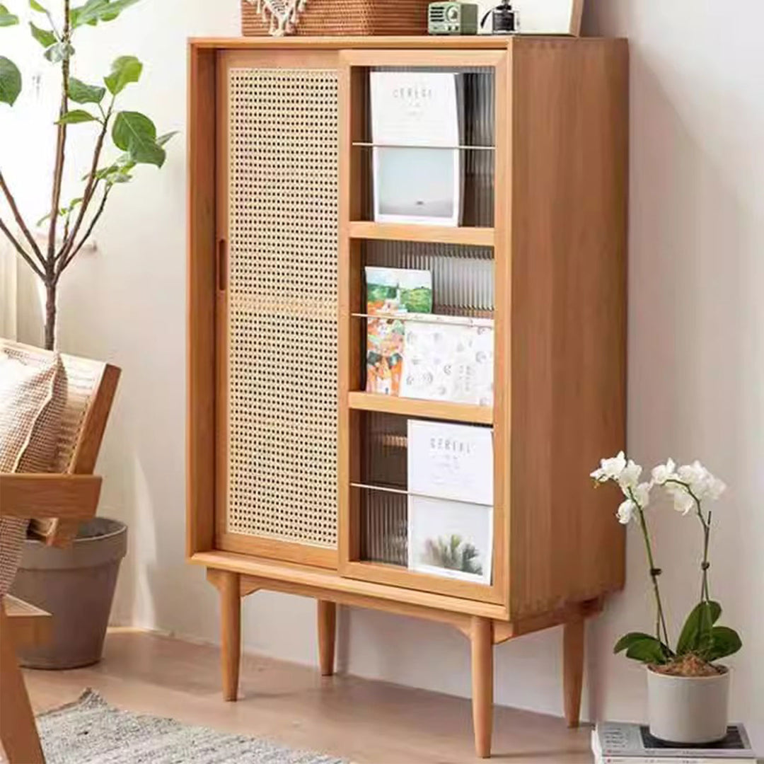 Modern Solid Wood Sideboard with Unique Door Design