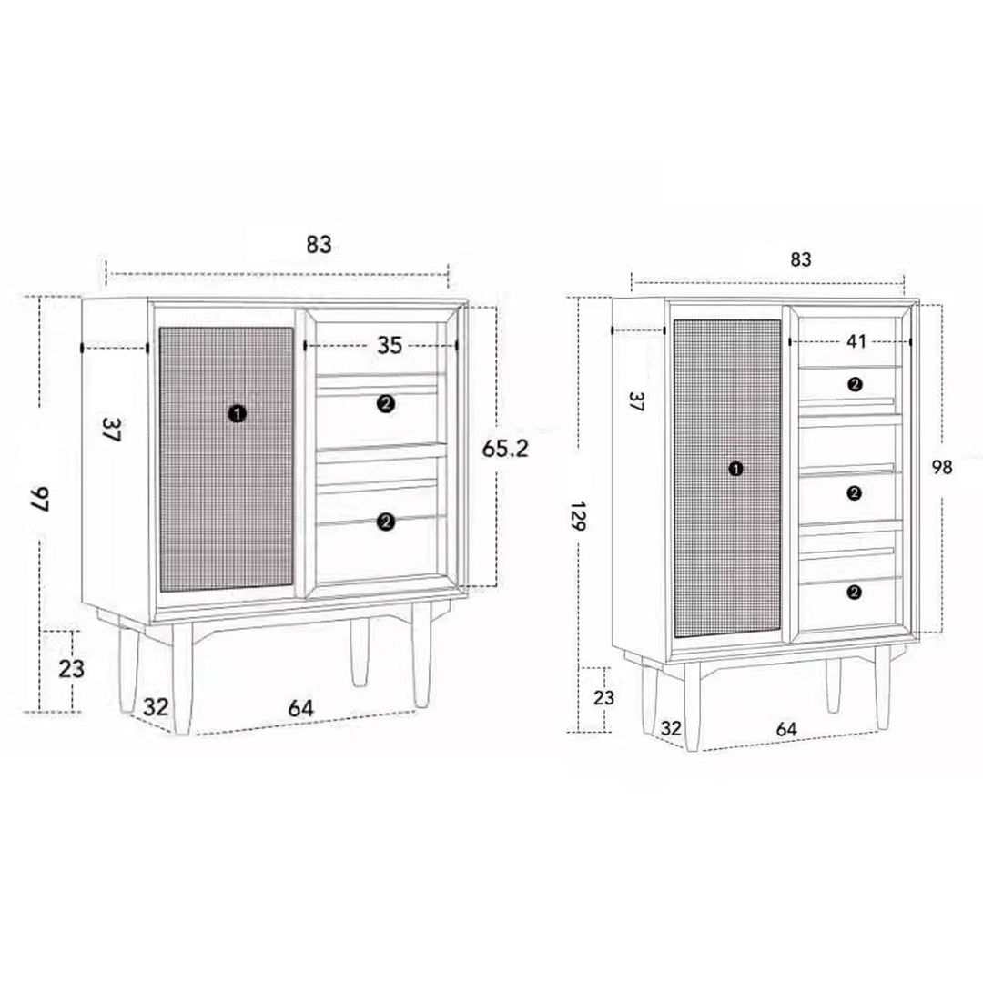 Modern Solid Wood Sideboard with Unique Door Design Present Them