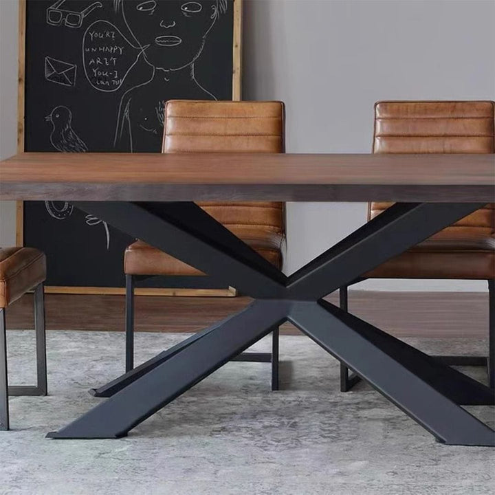 Presenthem Rustic Industrial Wooden Dining and Conference Table - The AUTUM Present Them