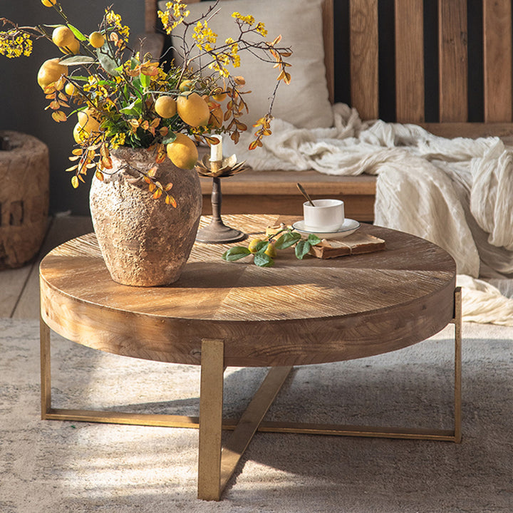 MAS-1245 Masdio Rustic Farmhouse Round Coffee Table