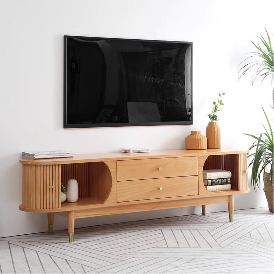 MAS-1204 Masdio Rustic Solid Pine Wood TV Console Present Them