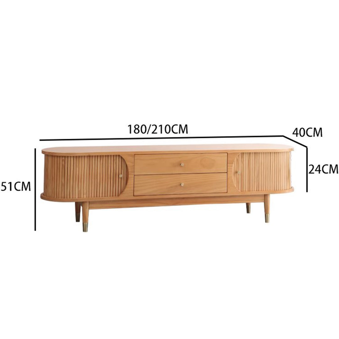 MAS-1204 Masdio Rustic Solid Pine Wood TV Console Present Them