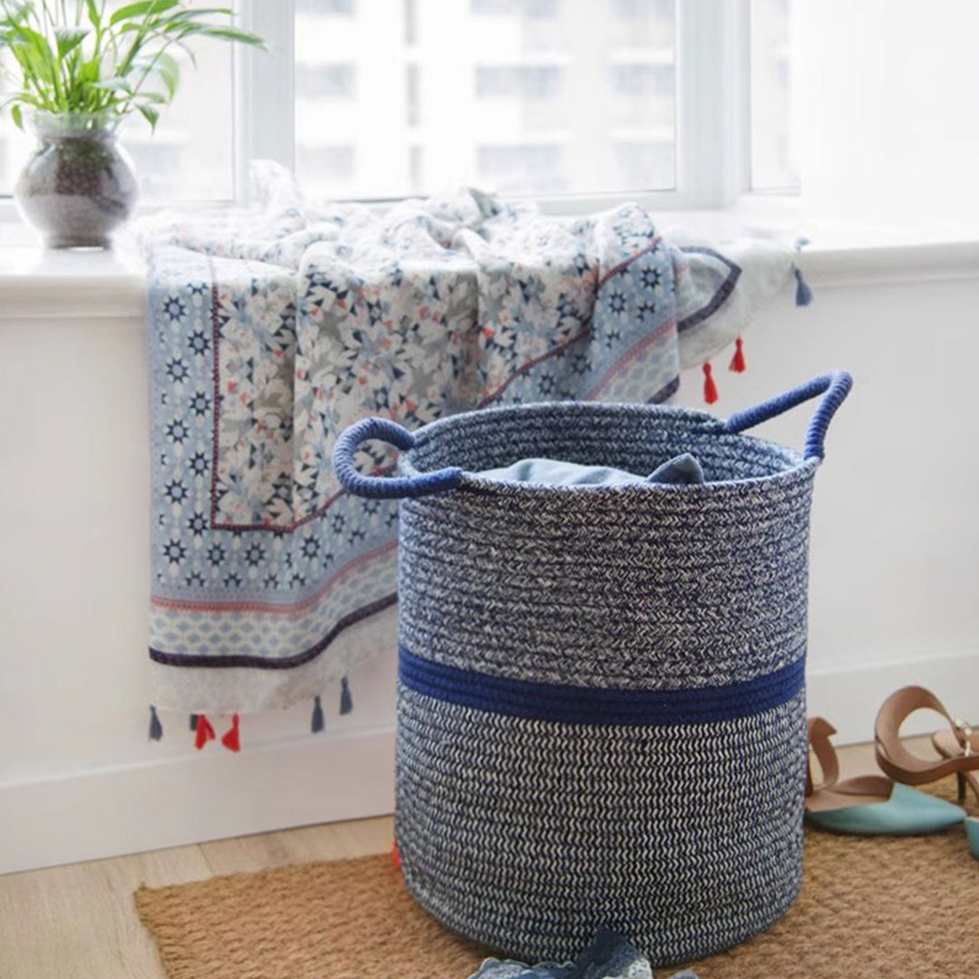 Set of 2 Cotton Storage Baskets