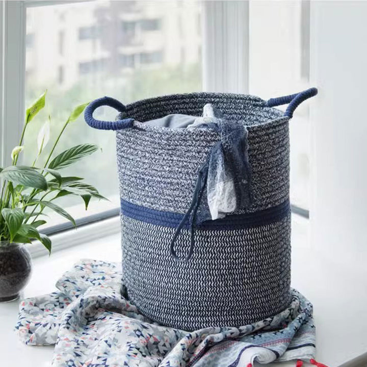 Set of 2 Cotton Storage Baskets