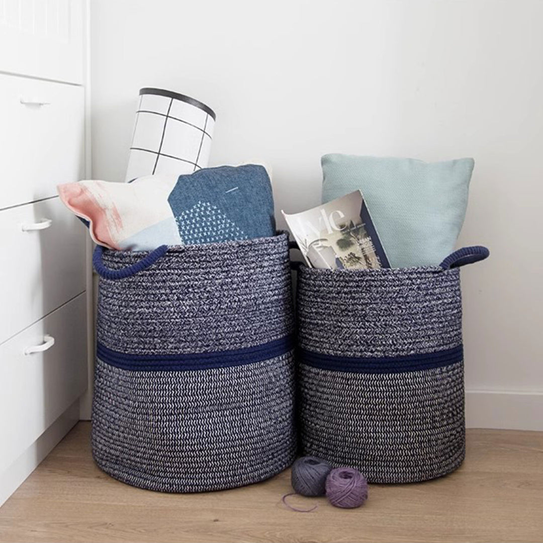 Set of 2 Cotton Storage Baskets