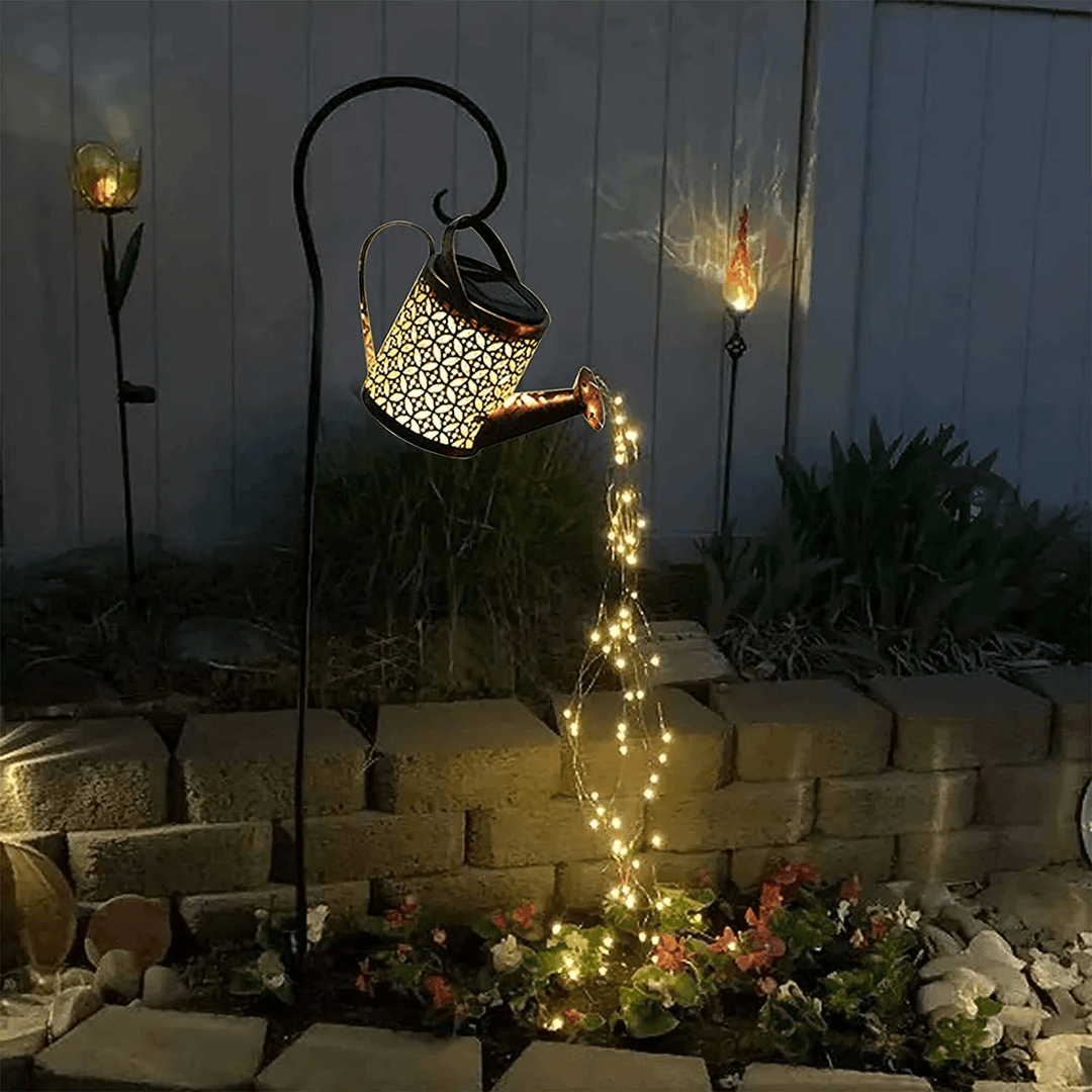 Solar Glowing Fairy Watering Can Light