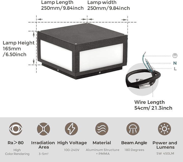 Solar Outdoor Modern Post Light