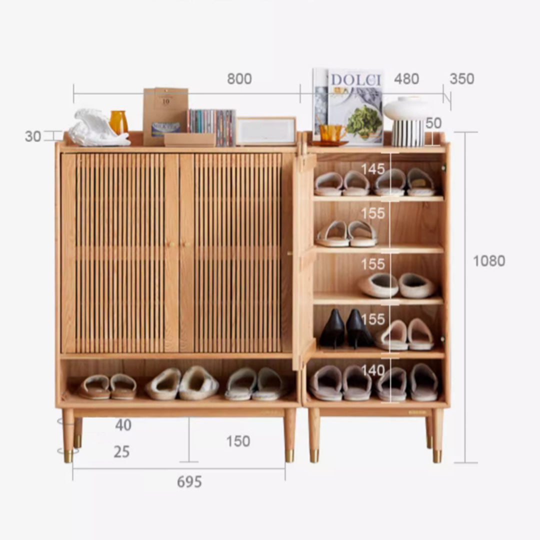 MAS-1343 Masdio Solid Wood Shoe Cabinet Storage