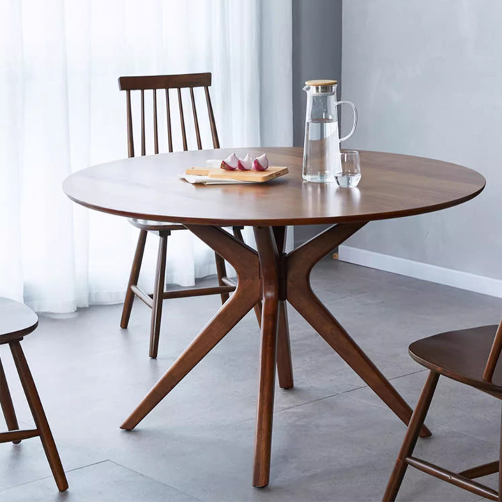 MAS-1364 Masdio Solid Wood Wishbone Round Dining Table Masdio