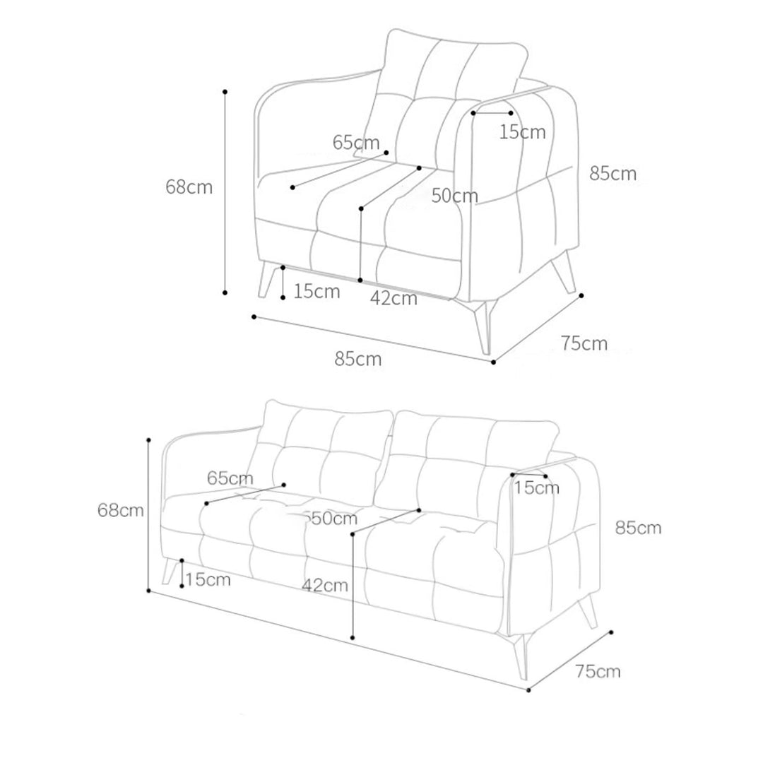 Sophisticated Faux Leather Square Arm Sofa