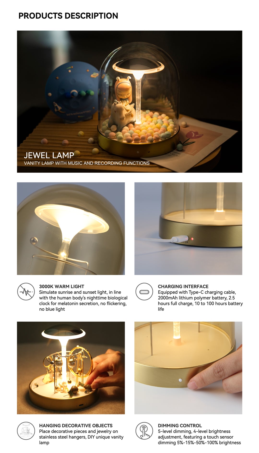 Versatile USB Charging LED Table Lamp Present Them