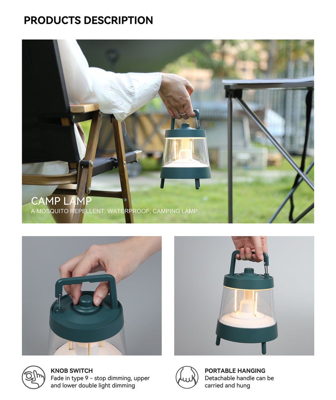 Vintage Filament LED Camping Lantern