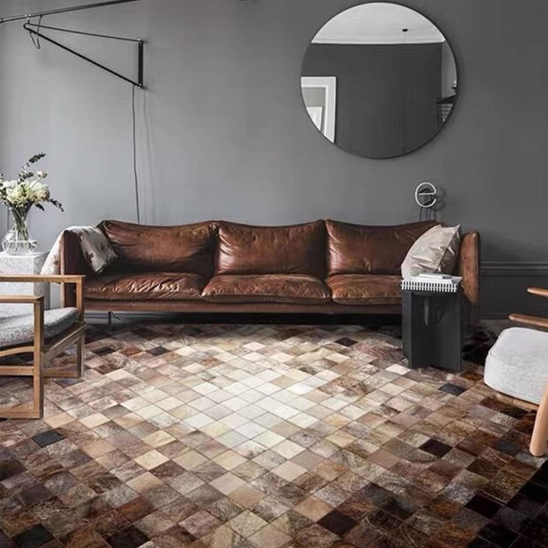 MAS-2338 Masdio NEXIS Modern Cowhide Leather Rug