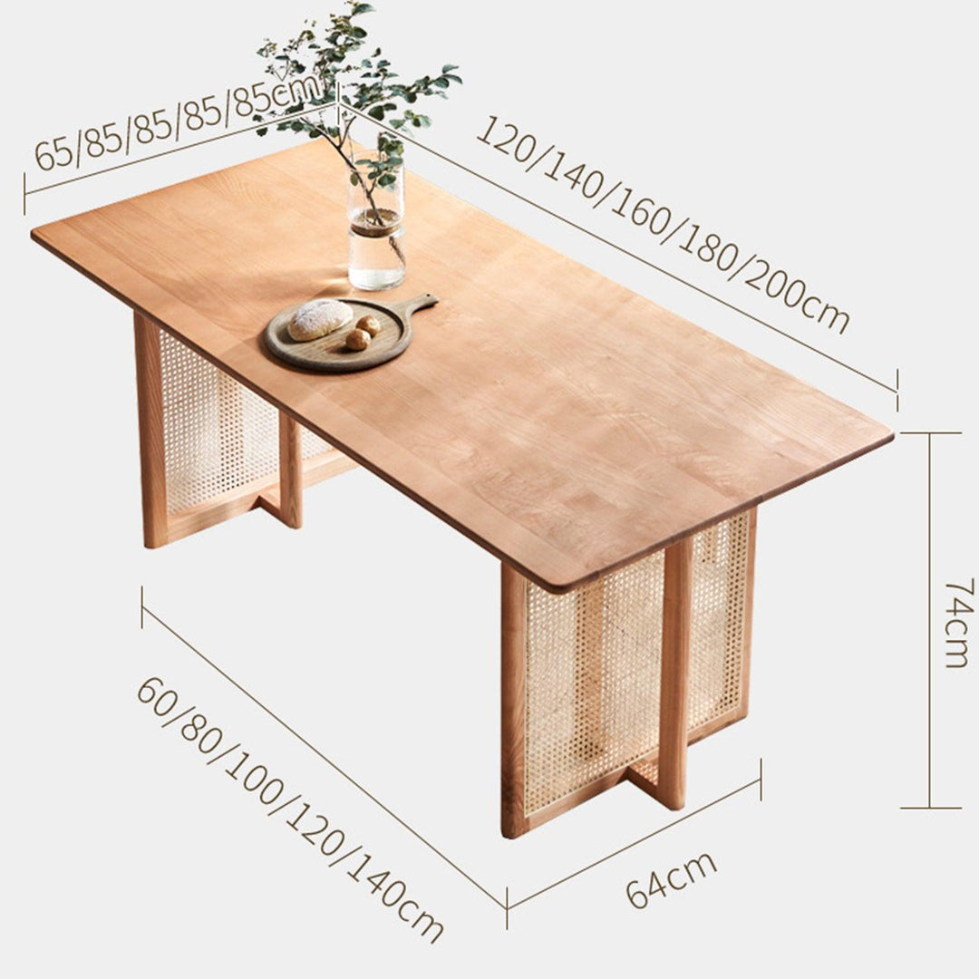 Presenthem solid wood rattan dining table/bench - Present Them