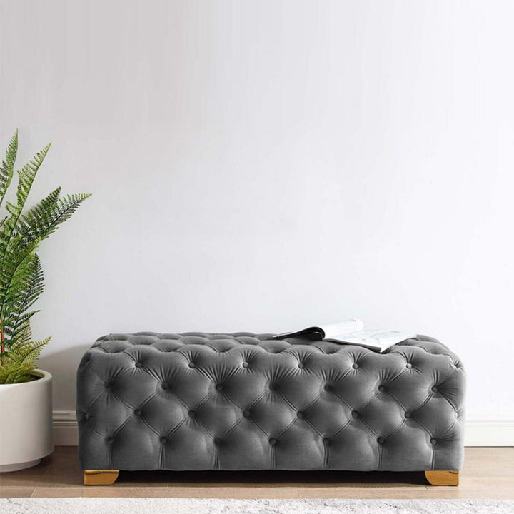 Presenthem Velvet Tufted Ottoman Bench - Present Them