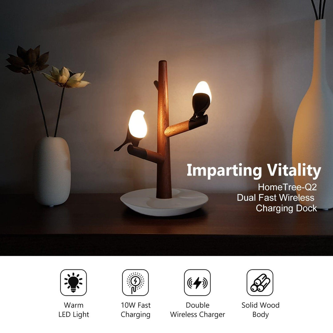 Bird's Lamp with dual wireless charger Present Them