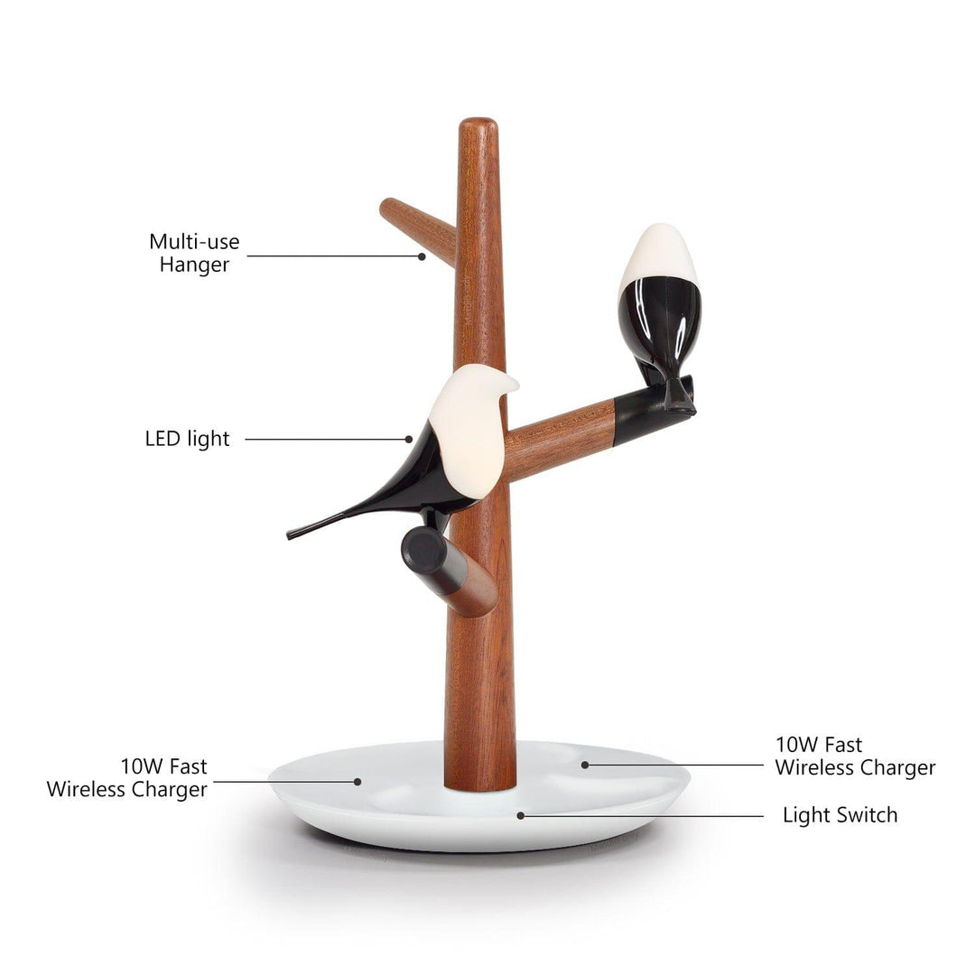 Bird's Lamp with dual wireless charger Present Them