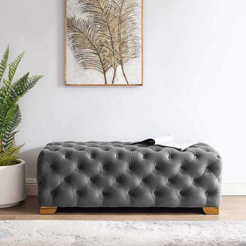 Presenthem Velvet Tufted Ottoman Bench - Present Them