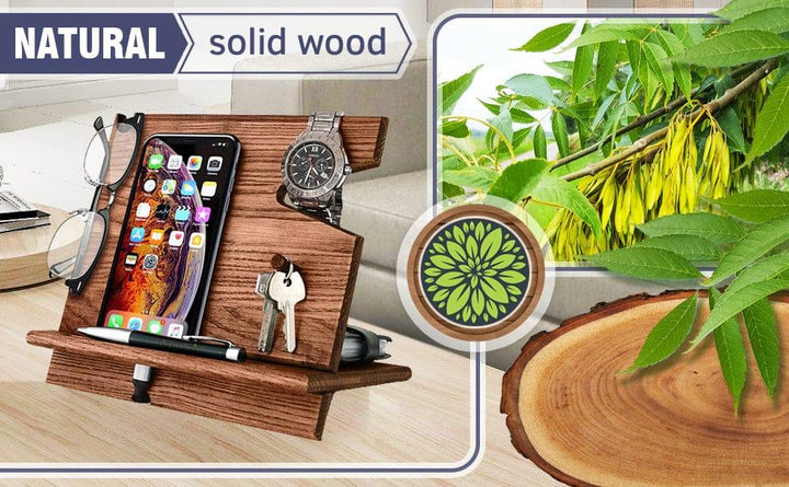 Natural Solid Wood Organizer Holder